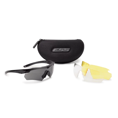 ESS® - CROSSBOW BLACK W/ CLEAR, SMOKE GRAY, HI-DEF YELLOW- Taktikai Védőszemüveg (Black)