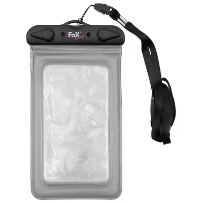 Fox® Outdoor -  Smartphone Bag, waterproof, transparent, black - Vizálló átlátszó telefontartó (Black)