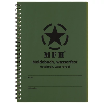 MFH® - Notebook, waterproof, spiral binding - Vízálló Jegyzetfüzet (Olive)