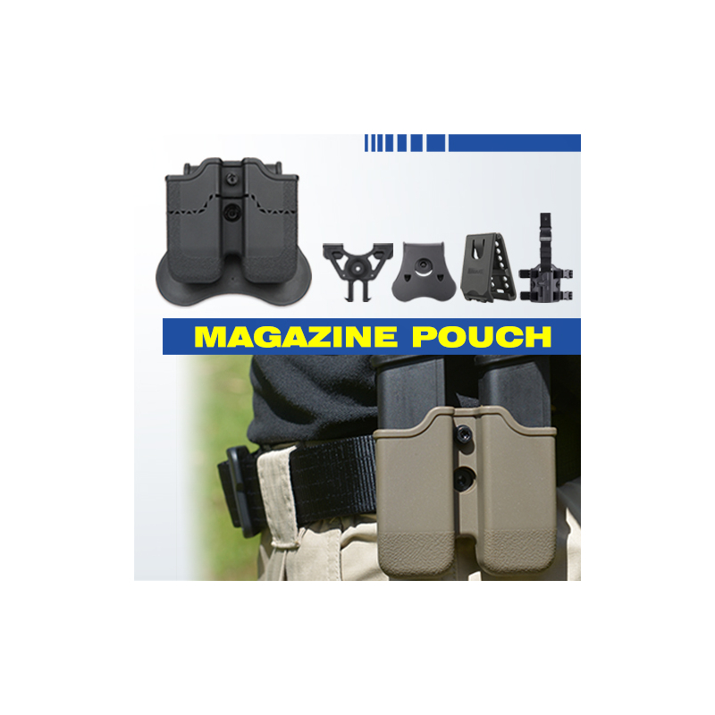 Amomax® -  Double Mag Pouch  - Pisztoly Dupla Tártartó for P226 / M9 / CZ P-09 (Black)