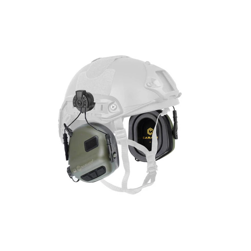 Earmor® - M32H Plus Tactical Hearing Protection Helmet Version - Aktív Hallásvédő Sisakadapterrel és Mikrofonnal (Foliage Green) New 2024 Version