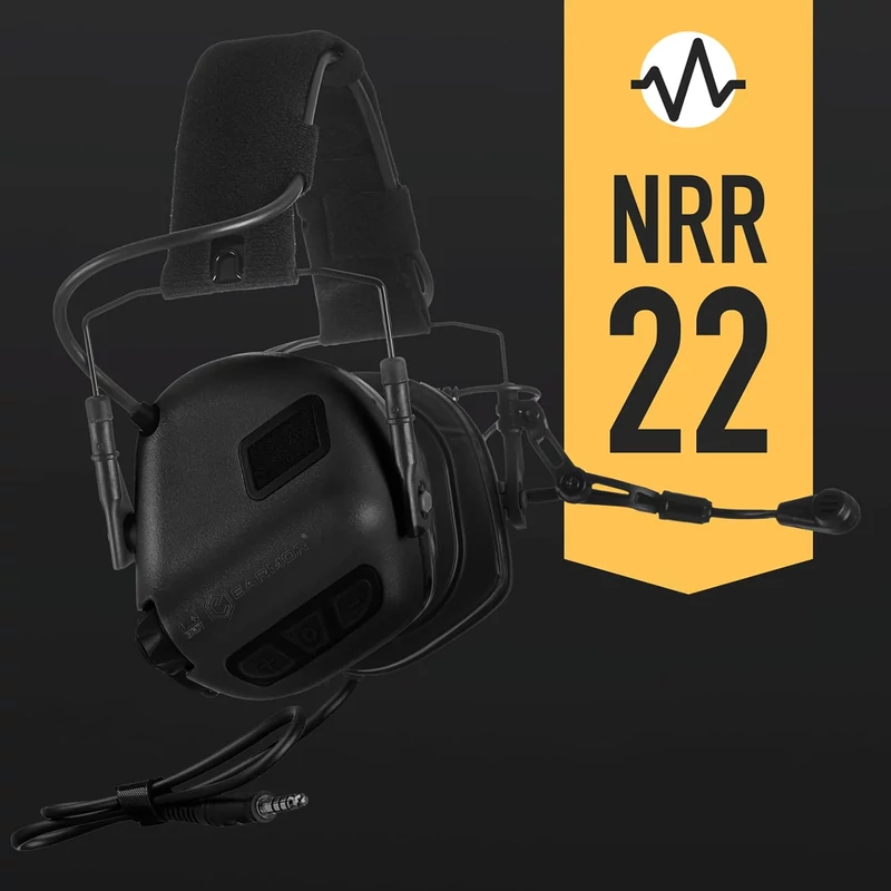 Earmor® - M32 PLUS ELECTRONIC COMMUNICATION HEARING PROTECTOR - Aktív Hallásvédő Mikrofonnal (Black) New 2024 Version