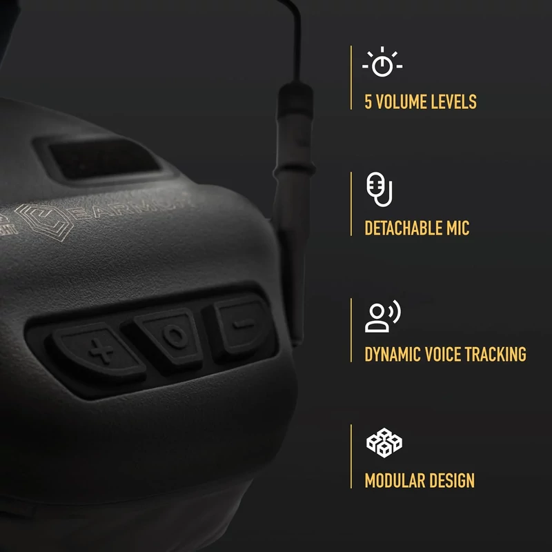 Earmor® - M32 PLUS ELECTRONIC COMMUNICATION HEARING PROTECTOR - Aktív Hallásvédő Mikrofonnal (Black) New 2024 Version