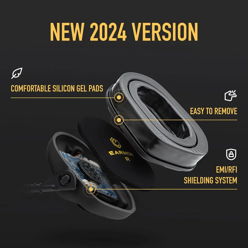 Earmor® - M32 PLUS ELECTRONIC COMMUNICATION HEARING PROTECTOR - Aktív Hallásvédő Mikrofonnal (Black) New 2024 Version