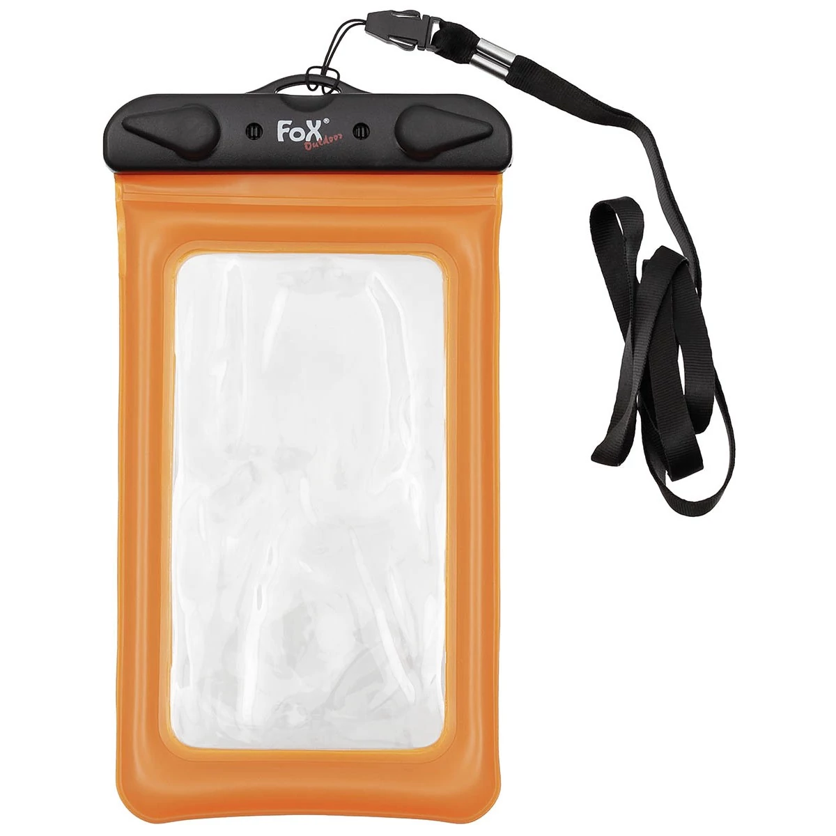 Fox® Outdoor -  Smartphone Bag, waterproof, transparent, black - Vizálló átlátszó telefontartó (Orange)